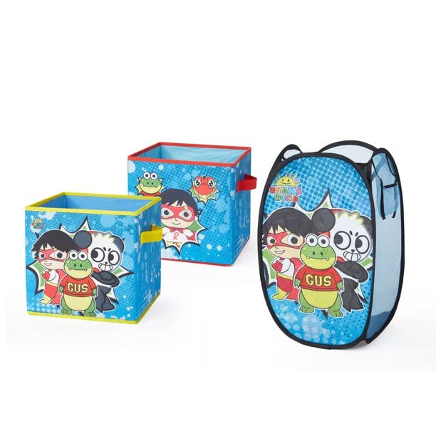 Ryan’s World Collapsible Pop Up Hamper and 2-Pack Storage Cubes