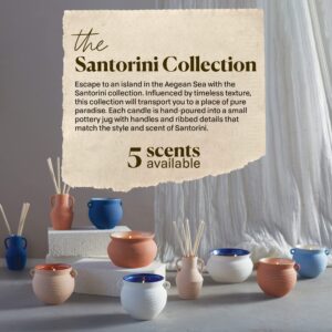 Paddywax Candles Santorini Soy Wax Scented Candle, Ceramic Greek Candle Vase, 8.5 Ounces, Salted Blue Agave