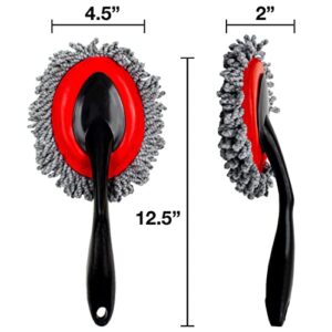 Detailer's Preference Mini Microfiber Duster Brush with Spade Head for Car and Home