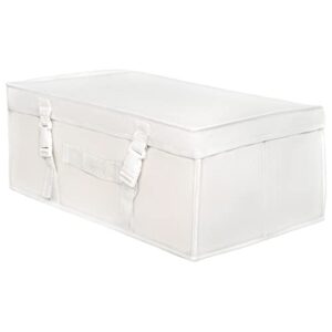 lpack wedding dress storage box - bridal gown storage bin and preservation box - underbed storage bag container for clothes with acid free tissue paper (small, white)