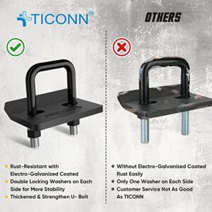 TICONN Shackle Hitch Receiver for 2" Receivers, Heavy Duty Towing & Off Road Accessories for Vehicle Recovery (Hitch Tightener Clamp)