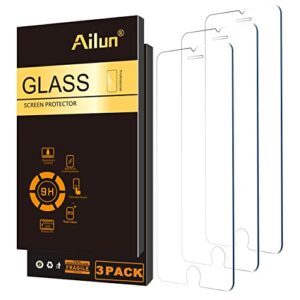 ailun glass screen protector for iphone se 2022 3rd generation, [3pack] case friendly tempered glass