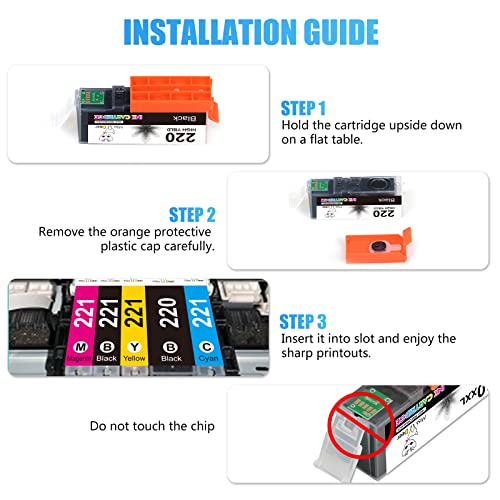 Miss Deer Compatible Ink Cartridge Replacement for Canon PGI-220 Black,Work with MX860 MX870 MP560 MP620 MP640 MP980 MP990 IP3600 IP4600 iP4700 Printer (Large Black, 6 Pack)