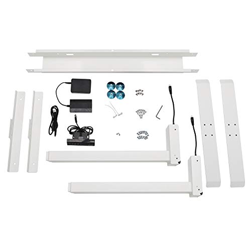 walnest Electric Standing Desk with Double Motor Height Adjustable Desk Electric Stand Up Desk for Home Office Sit Stand Desk Rising Computer Desk White Frame and Top Lift Desk 23.6 x 46.4 inches