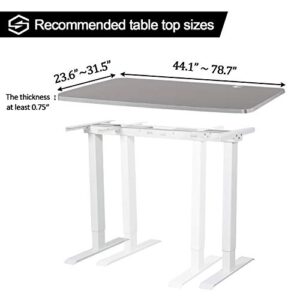 walnest Electric Standing Desk with Double Motor Height Adjustable Desk Electric Stand Up Desk for Home Office Sit Stand Desk Rising Computer Desk White Frame and Top Lift Desk 23.6 x 46.4 inches