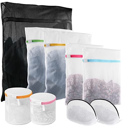 EDIMENS 9 Packs Mesh Laundry Bags for Delicates, Extra Large Durable Delicates Net Wash Bag for Washing Machine for Bras Lingerie, Underwear, Socks, Baby Cloths, Travel Organization Washing Bag