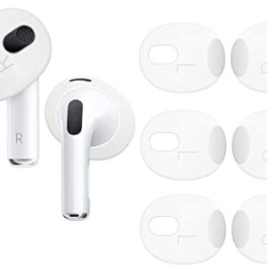 BLLQ Fit in Case AirPod 3 Eartips Covers Anti-Slip Earuds Cover Silicone Compatible with AirPods 3【 Fit in The Charging Case 】 3 Pairs White 3pwa3