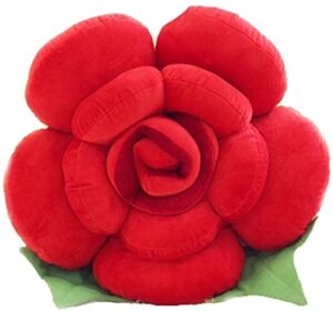 yilanlan flower plush rose pillow cute decorative flower plush cushion cartoon creative cushion sofa pillow bed cushion (30 cm, red)