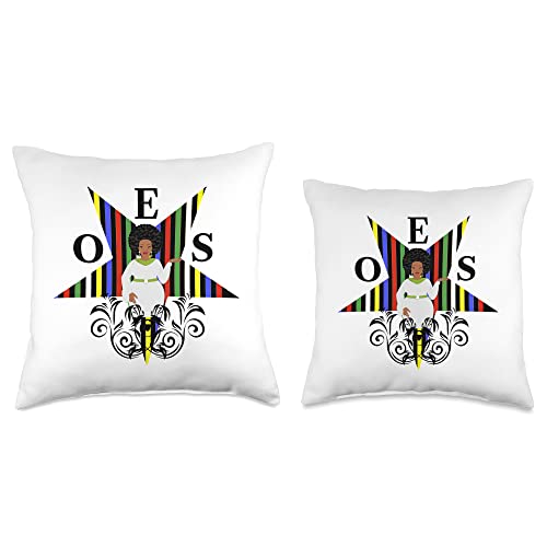 OES Order Of The Eastern Star Gifts Order of The Eastern Star OES Sisters of Color Fatal Sistar Throw Pillow, 16x16, Multicolor