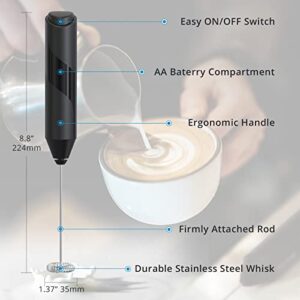 MAEXUS Milk Frother Handheld, Electric Milk Frother for Coffee, Coffee Frother Electric Whisk Drink Mixer for Lattes Milk Coffee Cappuccino Frappe, Cold Foam Milk Frother Battery Operated