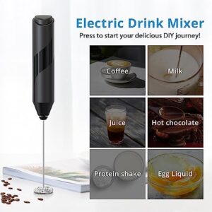 MAEXUS Milk Frother Handheld, Electric Milk Frother for Coffee, Coffee Frother Electric Whisk Drink Mixer for Lattes Milk Coffee Cappuccino Frappe, Cold Foam Milk Frother Battery Operated