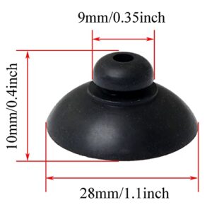 DZS ELEC Suction Cup 10pcs 28mm/1.1Inch Diameter Aquarium Fish Tank Suction Cup Clip Sucker Black Suction Cup Holder for Tank Pump, Overhead Line Tube, Pet Supplies