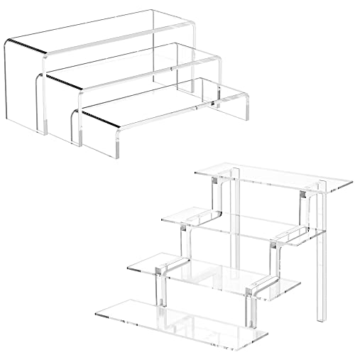 Kcrystenia 9" Perfume Stand (1 Pack) & 6 Pack Acrylic Risers for Display