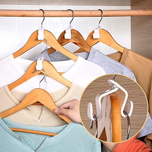 HOLLIHI 100 Pcs Clothes Hanger Connector Hooks,Plastic Cascading Hanger Hooks Extender Clips Connection Hooks,Space Saving Wardrobe Clothing Outfit Hangers Hooks for Organizer Closet Cabinet, 5 Colors