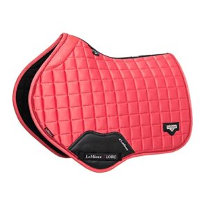 lemieux close contact loire memory square saddle pad - english saddle pads for horses - equestrian riding equipment and accessories (papaya - large)