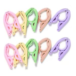 clothes hangers 10pcs colorful travel hangers, portable folding coat hangers plastic hangers