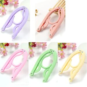 Clothes Hangers 10pcs Colorful Travel Hangers, Portable Folding Coat Hangers Plastic Hangers