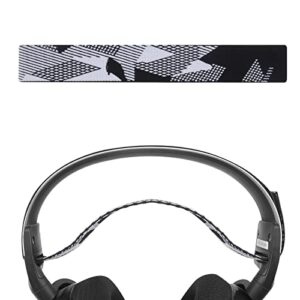 geekria flex fabric headband pad compatible with steelseries arctis 7, arctis 9x, arctis pro, headphones replacement band, headset head cushion cover repair part (black white)