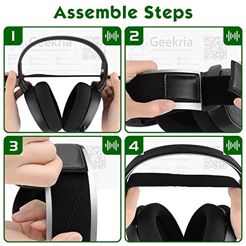 Geekria Flex Fabric Headband Pad Compatible with SteelSeries Arctis 7, Arctis 9X, Arctis PRO, Headphones Replacement Band, Headset Head Cushion Cover Repair Part (Black White)