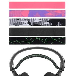 geekria 5 packs flex fabric headband pad, compatible with steelseries arctis 7, arctis 9x, arctis pro, headphones replacement band, headset head cushion cover repair part