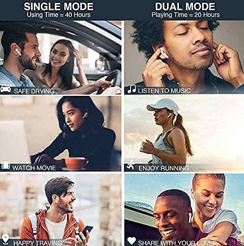 SHO-U Wireless Earbuds Pro, Bluetooth Headphones Stereo Earphone Cordless Sport Headsets, Bluetooth in-Ear Earphones with Built-in Mic for Smart Phones