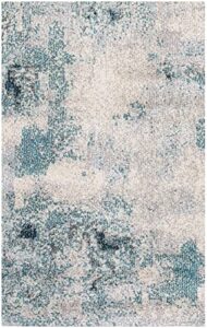 jonathan y ctp104a-23 contemporary pop vintage modern abstract indoor area rug,high traffic,bedroom,kitchen,living room,non shedding,2 x 3,cream/blue