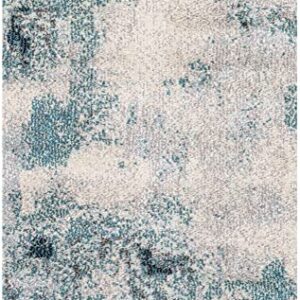 JONATHAN Y CTP104A-23 Contemporary POP Vintage Modern Abstract Indoor Area Rug,High Traffic,Bedroom,Kitchen,Living Room,Non Shedding,2 X 3,Cream/Blue