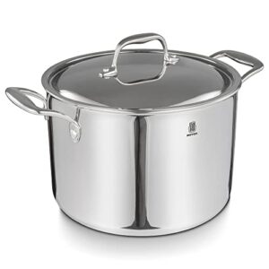 roydx stockpot with lid 5-ply 7.5-quart 304 large stainless steel soup pot nonstick burning pot with food steamer stockpot