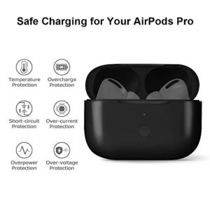 Wireless Charging Case for Air pod pro, Charger Case Replacement with Sync Button and Built-in 660 mAH Battery, No Earbuds Include (Black Pro)