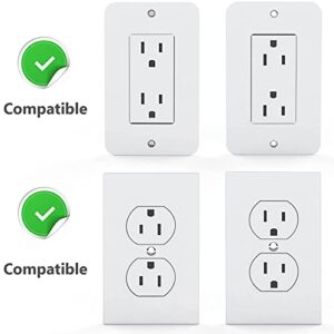 LOUIS FELT 2 Pack Single Wall Outlet Shelf. Home Wall Shelf Organizer for Outlets. Perfect for Bathroom, Kitchen, Bedrooms with Cord Management and Easy Installation - Space Saving Solution. (White)