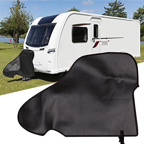 Caravan Hitch Cover, Universal Waterproof Tongue Jack Cover car Hitch Connector Cover, Jack Camper Accessories Exterior dust Cover, PVC Trailer Hitch Cover for Campers, caravans and Trailers