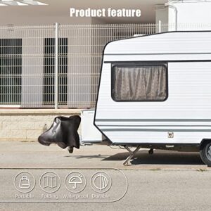 Caravan Hitch Cover, Universal Waterproof Tongue Jack Cover car Hitch Connector Cover, Jack Camper Accessories Exterior dust Cover, PVC Trailer Hitch Cover for Campers, caravans and Trailers