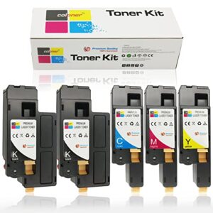 e525w toner cartridges compatible replacement for dell e525w toner cartridges dell e525w 525w e525 printer toner for 593-bbjx,593-bbju,593-bbjv,593-bbjw-5 pack:2x black,1x cyan,1 xmagenta,1xyellow