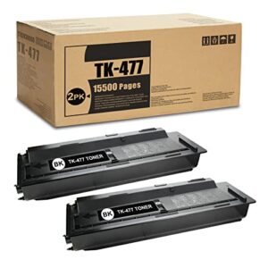 saouotoner compatible 2 pack tk-477 tk477 (1t02k30us0) toner kit replacement for kyocera fs-6525mfp fs-6530mfp fs-6025mfp fs-6030mfp taskalfa 255 305 printers
