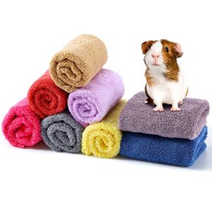 8 pieces guinea pigs blankets guinea pig accessories hamster fleece cage liners small animal bedding mats bathe towels warm blankets for guinea pig hamster ferrets hedgehogs