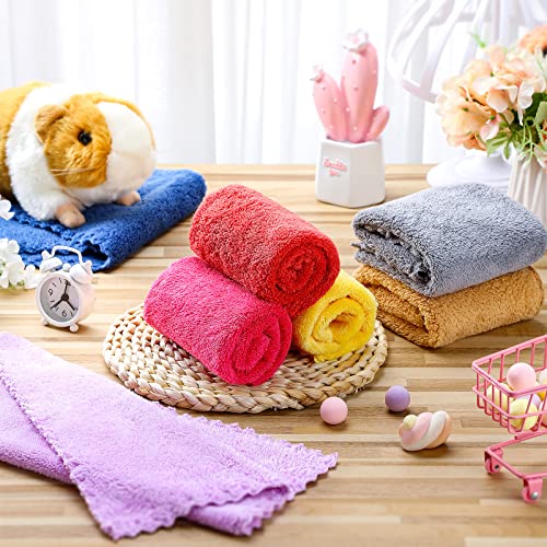 8 Pieces Guinea Pigs Blankets Guinea Pig Accessories Hamster Fleece Cage Liners Small Animal Bedding Mats Bathe Towels Warm Blankets for Guinea Pig Hamster Ferrets Hedgehogs