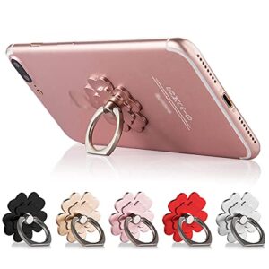 kinizuxi phone ring stand holder, 360 degree rotation lovely flower phone ring holder finger grip compatible with various mobile phones,tablet and phone cases (5 packs)