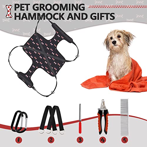 Supet Dog Grooming Hammock Harness for Cats Dogs, Relaxation Pet Grooming Hammock Restraint Dog & Small Animal Leashes Sling for Grooming Dog Grooming Helper for Nail Trimming Clipping Grooming