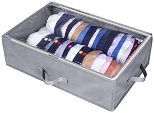 aooda large hat storage box for baseball caps organizer, holds up to 50 caps wide hat organizer for closet with cardboard, under bed hat holder, grey