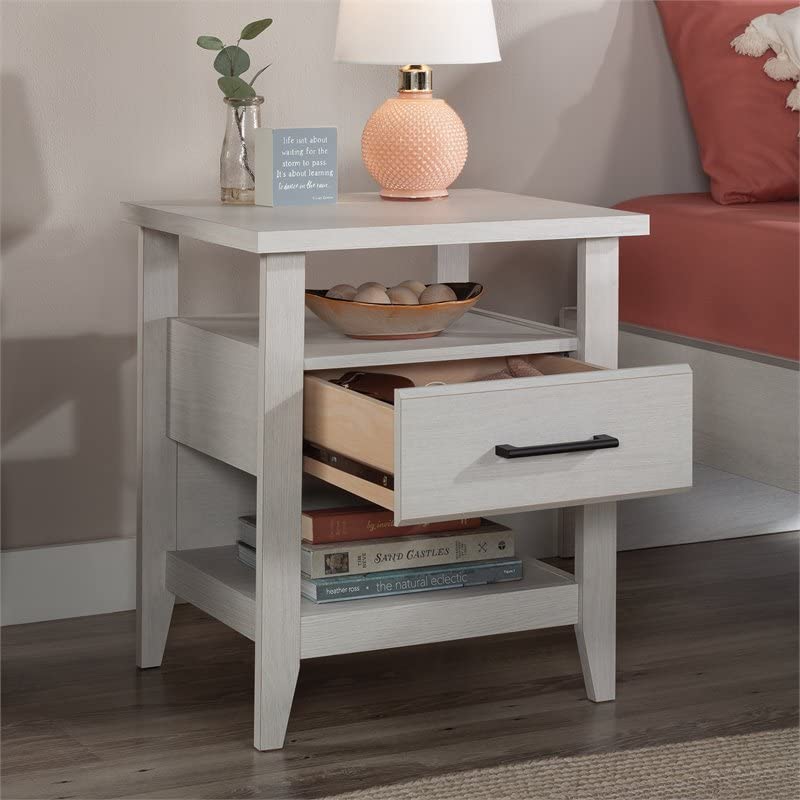 Sauder Summit Station Engineered Wood 1-Drawer Night Stand in Glacier Oak