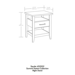 Sauder Summit Station Engineered Wood 1-Drawer Night Stand in Glacier Oak