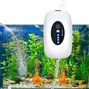 aquarium air pump,rechargeable usb battery aquarium bubbler for fish tank up to 50 gallons portable aerator for outdoor fishing power outages and emergency