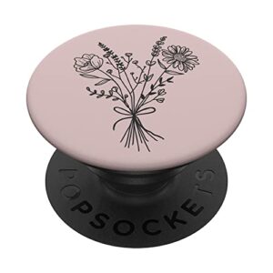 pink sand wildflower floral flower design popsockets swappable popgrip