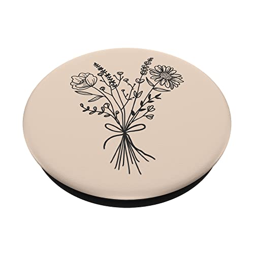 Ivory White Wildflower Floral Flower Design PopSockets Swappable PopGrip