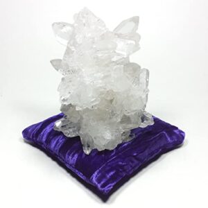 Resonant Energies 5.5 Inch Blue Purple Crushed Velvet Crystal Pillow Sphere or Point Display Stand, CPV55L