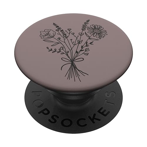 Neutral Wildflower Floral Flower Design PopSockets Standard PopGrip