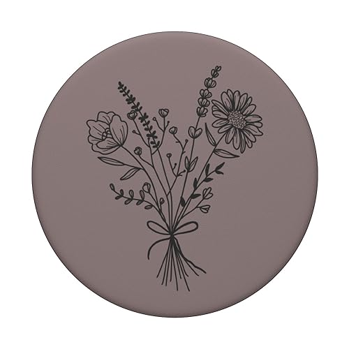 Neutral Wildflower Floral Flower Design PopSockets Standard PopGrip