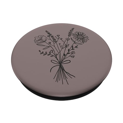 Neutral Wildflower Floral Flower Design PopSockets Standard PopGrip