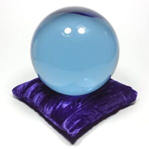 Resonant Energies 3.5 Inch Blue Purple Crushed Velvet Crystal Pillow Sphere or Point Display Stand, CPV55S