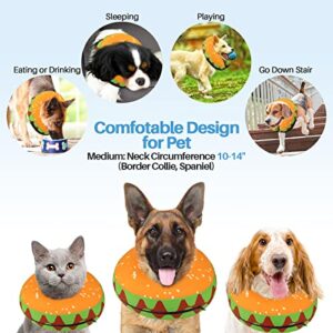 BEBANG Soft Dog Cones, Recovery Collar Protective Inflatable Collar for Pets, Dog Neck Donut Dog Cone Alternative After Surgery, E Collar for Medium Dogs, Adjustable Pet Recovery Cone After Surgery